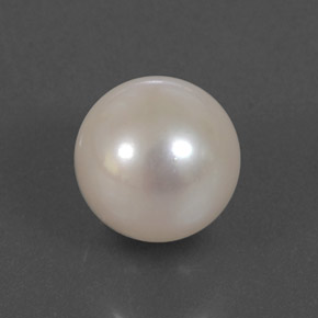3.67캐럿 천연 실버 화이트 진주, 구형 / 볼, 8.11 mm, 불투명체