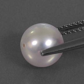 3.03캐럿 천연 실버 핑크 진주, 구형 / 볼, 7.53 mm, 불투명체