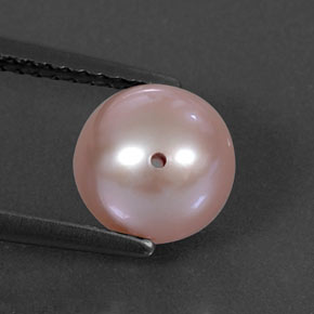 2.99캐럿 천연 실버 핑크 진주, 구형 / 볼, 7.57 mm, 불투명체