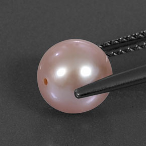 2.99캐럿 천연 실버 핑크 진주, 구형 / 볼, 7.57 mm, 불투명체