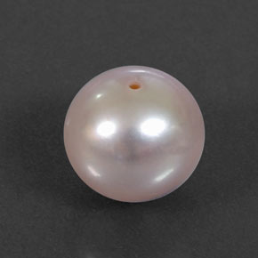 3.36캐럿 천연 실버 핑크 진주, 구형 / 볼, 7.75 mm, 불투명체