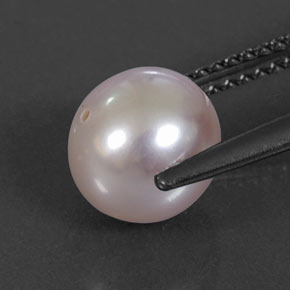3.36캐럿 천연 실버 핑크 진주, 구형 / 볼, 7.75 mm, 불투명체