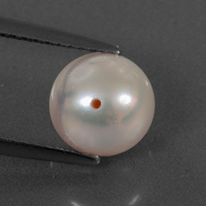 3.22캐럿 천연 실버 핑크 진주, 구형 / 볼, 7.68 mm, 불투명체