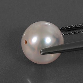 3.22캐럿 천연 실버 핑크 진주, 구형 / 볼, 7.68 mm, 불투명체