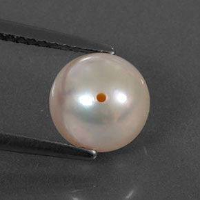 3.10캐럿 천연 실버 핑크 진주, 구형 / 볼, 7.60 mm, 불투명체