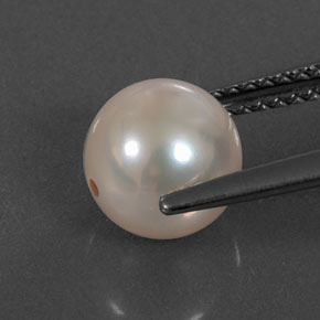 3.10캐럿 천연 실버 핑크 진주, 구형 / 볼, 7.60 mm, 불투명체