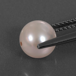 2.92캐럿 천연 실버 핑크 진주, 구형 / 볼, 7.57 mm, 불투명체
