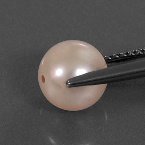 2.94캐럿 천연 크림 핑크 진주, 구형 / 볼, 7.54 mm, 불투명체