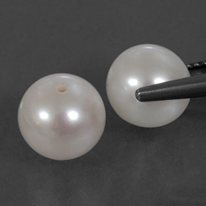 캐럿 천연 실버 화이트 진주 보석, 구 / 공, 불투명체