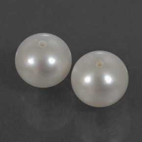 캐럿 천연 실버 화이트 진주 보석, 구형 / 볼, 8.06 mm, 불투명체