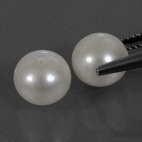 캐럿 천연 실버 화이트 진주 보석, 구형 / 볼, 8.06 mm, 불투명체