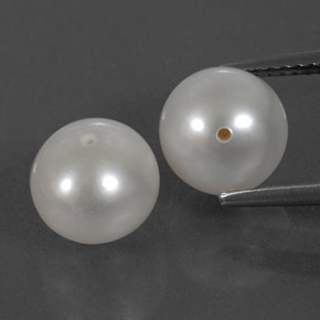 캐럿 천연 실버 화이트 진주 보석, 구형 / 볼, 8.31 mm, 불투명체