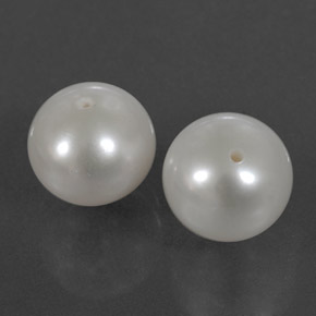 캐럿 천연 실버 화이트 진주 보석, 구형 / 볼, 8.31 mm, 불투명체