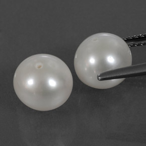 캐럿 천연 실버 화이트 진주 보석, 구형 / 볼, 8.31 mm, 불투명체
