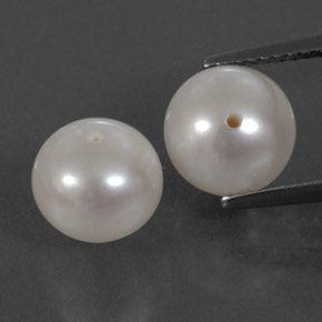 캐럿 천연 실버 화이트 진주 보석, 구형 / 볼, 8.32 mm, 불투명체
