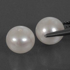 캐럿 천연 실버 화이트 진주 보석, 구형 / 볼, 8.32 mm, 불투명체
