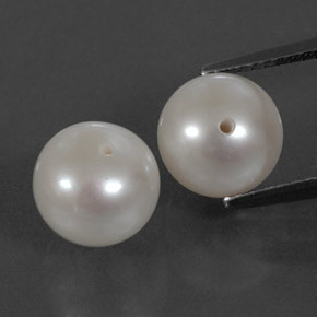 캐럿 천연 실버 화이트 진주 보석, 구형 / 볼, 8.09 mm, 불투명체