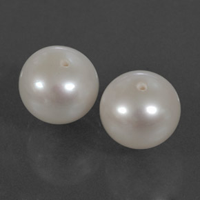 캐럿 천연 실버 화이트 진주 보석, 구형 / 볼, 8.09 mm, 불투명체