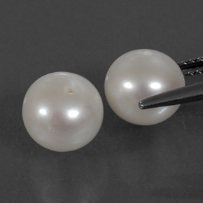 캐럿 천연 실버 화이트 진주 보석, 구형 / 볼, 8.09 mm, 불투명체
