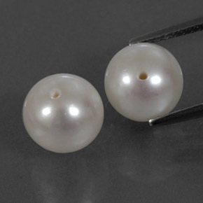 캐럿 천연 실버 화이트 진주 보석, 구형 / 볼, 8.14 mm, 불투명체
