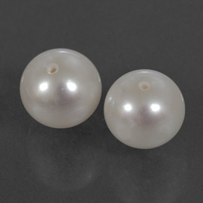 캐럿 천연 실버 화이트 진주 보석, 구형 / 볼, 8.14 mm, 불투명체