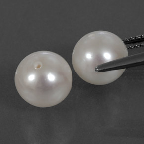 캐럿 천연 실버 화이트 진주 보석, 구형 / 볼, 8.14 mm, 불투명체