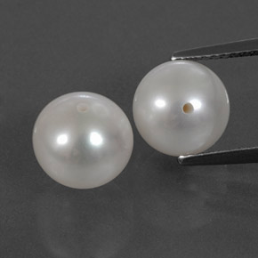 캐럿 천연 실버 화이트 진주 보석, 구형 / 볼, 8.31 mm, 불투명체