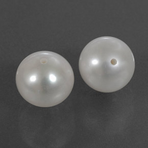 캐럿 천연 실버 화이트 진주 보석, 구형 / 볼, 8.31 mm, 불투명체