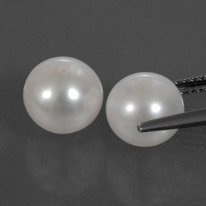 캐럿 천연 실버 화이트 진주 보석, 구형 / 볼, 8.31 mm, 불투명체