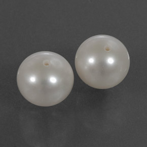 캐럿 천연 실버 화이트 진주 보석, 구형 / 볼, 8.03 mm, 불투명체