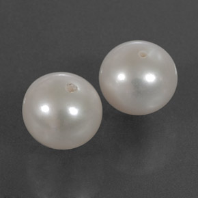 캐럿 천연 실버 화이트 진주 보석, 구형 / 볼, 8.40 mm, 불투명체