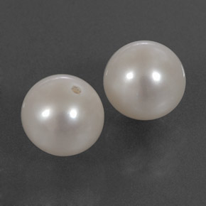 캐럿 천연 실버 화이트 진주 보석, 구형 / 볼, 8.42 mm, 불투명체