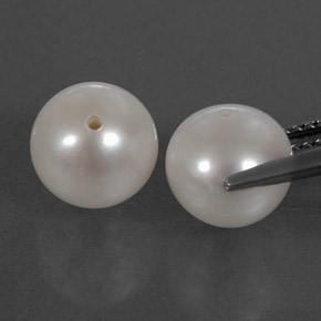 캐럿 천연 실버 화이트 진주 보석, 구형 / 볼, 8.42 mm, 불투명체