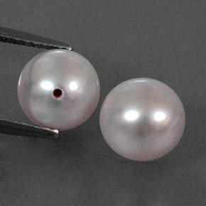 캐럿 천연 실버 핑크 진주 보석, 구형 / 볼, 7.12 mm, 불투명체