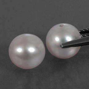 캐럿 천연 실버 핑크 진주 보석, 구형 / 볼, 7.12 mm, 불투명체