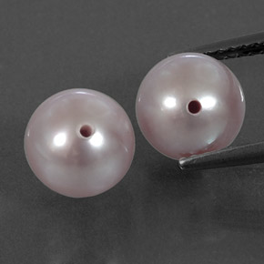 5.51캐럿 천연 실버 핑크 진주 보석, 구형 / 볼, 7.42 mm, 불투명체