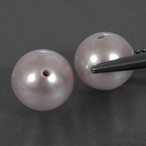 5.51캐럿 천연 실버 핑크 진주 보석, 구형 / 볼, 7.42 mm, 불투명체