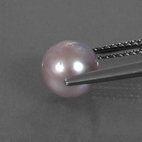 2.58캐럿 천연 실버 핑크 진주, 구형 / 볼, 7.16 mm, 불투명체