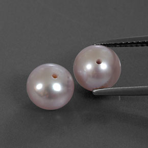캐럿 천연 라벤더 진주 보석, 구형 / 볼, 6.96 mm, 불투명체