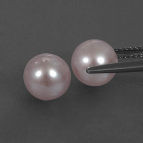 5.55캐럿 천연 회핑크색 진주 보석, 구형 / 볼, 7.33 mm, 불투명체