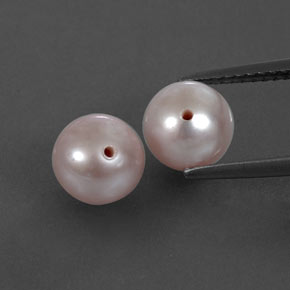 캐럿 천연 실버 핑크 진주 보석, 구형 / 볼, 7.04 mm, 불투명체