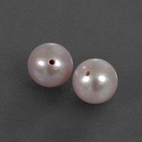 캐럿 천연 실버 핑크 진주 보석, 구형 / 볼, 7.04 mm, 불투명체