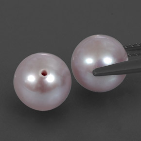 캐럿 천연 실버 핑크 진주 보석, 구형 / 볼, 7.26 mm, 불투명체