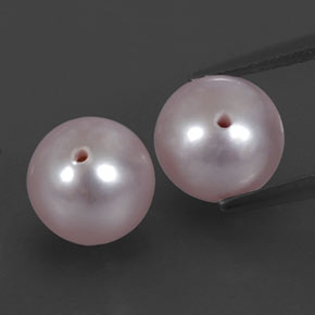 5.60캐럿 천연 실버 핑크 진주 보석, 구형 / 볼, 7.33 mm, 불투명체