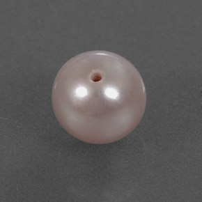 2.43캐럿 천연 실버 핑크 진주, 구형 / 볼, 6.98 mm, 불투명체
