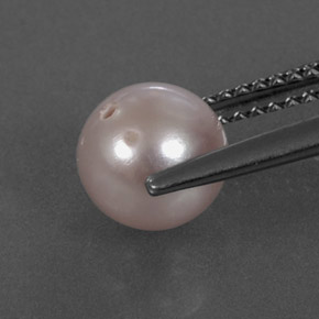2.43캐럿 천연 실버 핑크 진주, 구형 / 볼, 6.98 mm, 불투명체