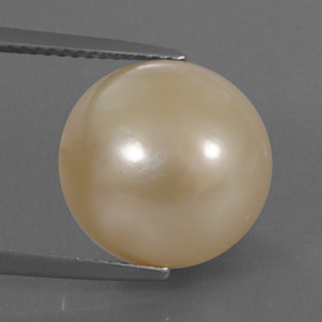 14.95캐럿 천연 골든 진주, 구형 / 볼, 12.66 mm, 불투명체