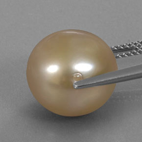 13.23캐럿 천연 골든 진주, 구형 / 볼, 12.48 mm, 불투명체