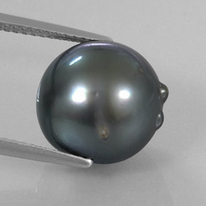 12.32캐럿 천연 다크 그레이 진주, 멋진 모양, 12.76 mm, 불투명체