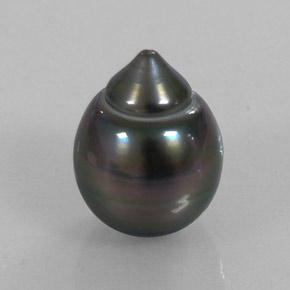 13.07캐럿 천연 다크 그레이 진주, 멋진 모양, 15.6×11.7 mm, 불투명체